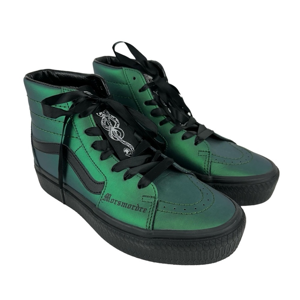 NEW Vans x Harry Potter Sk8-Hi Platform Dark Arts Green Metallic Sneaker Sz 8.5
